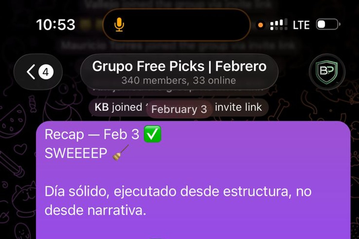 Telegram — pick real con análisis